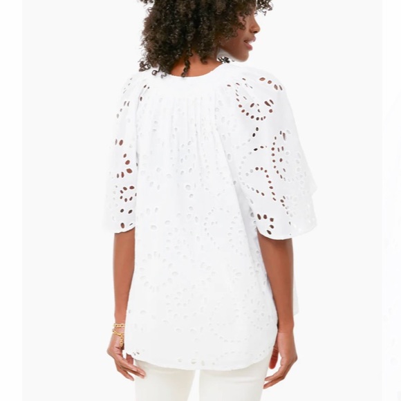 White Eyelet Finley Flutter Sleeve Top
TUCKERNUCK - Picture 3 of 11